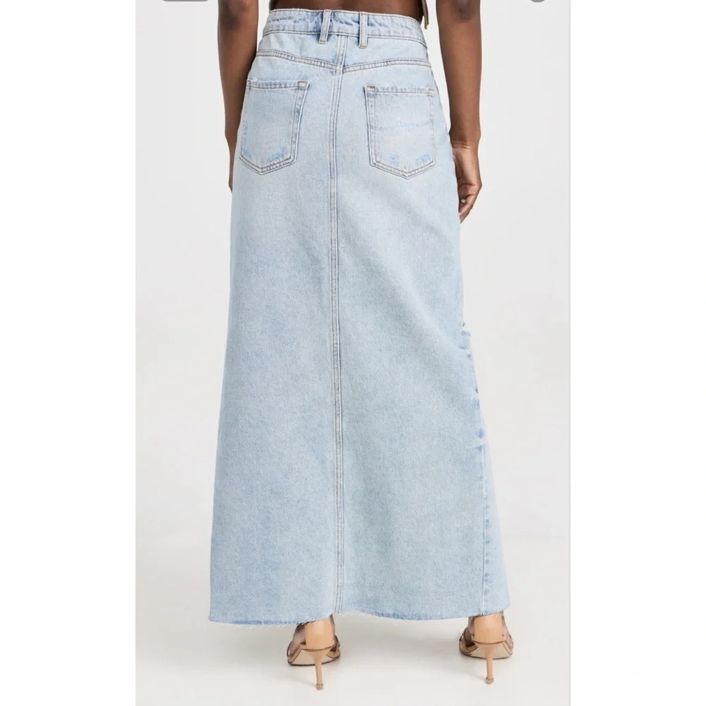 NWT Seroya Matilda Low-Rise Denim Maxi Skirt 25
